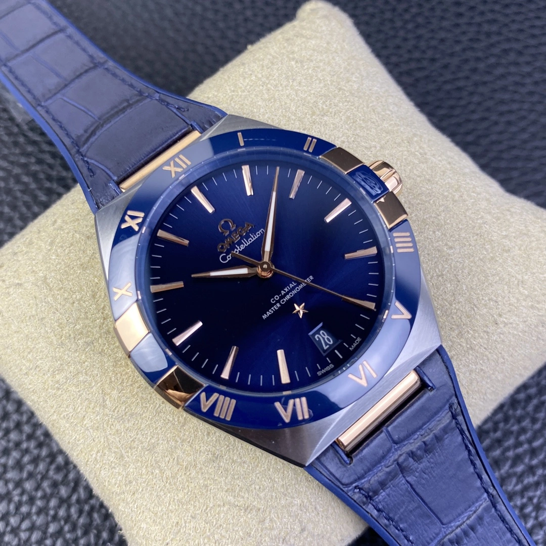 Refined CBD Factory Omega Constellation Master Chronometer 41mm Two-Tone Sedna Gold Blue Ceramic (131.23.41.21.03.001) 1:1 Super Clone -DD8900 Movement 325